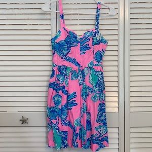 Lilly Pulitzer pink and blue shell dress